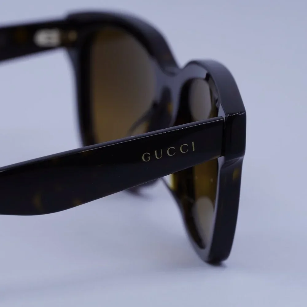 Gucci GG1639SA 002 Sunglasses Havana Square Frame, Brown Lenses - Picture 9 of 11